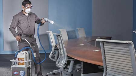 Conference room office disinfection electrostatic sprayer Bay Area