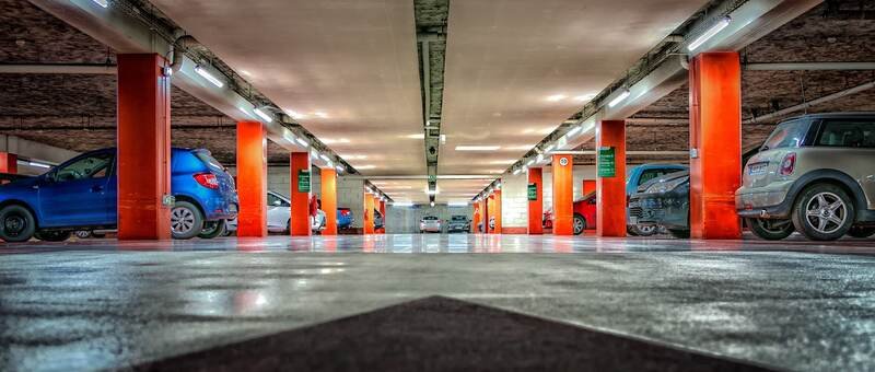 Parking garage power washing