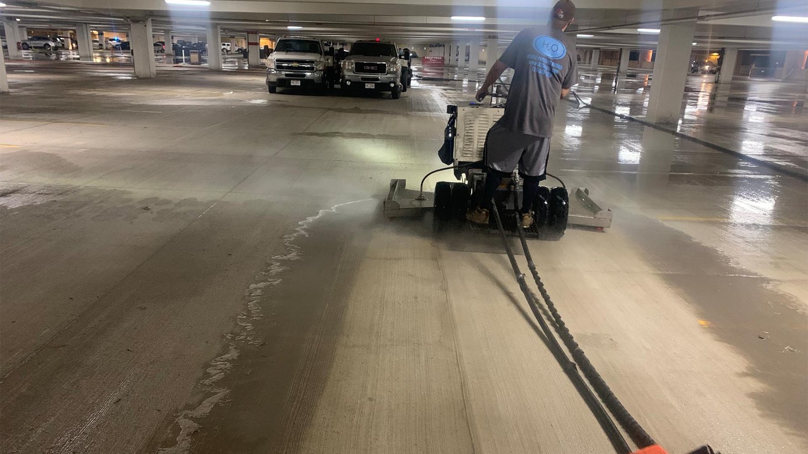 Parking garage pressure washing Bay Area
