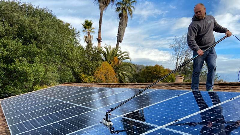 Residential solar panel cleaning Bay Area California